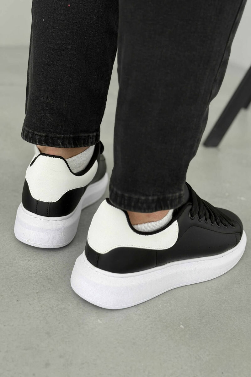 PLATFORM LACING MEN SNEAKERS BLACK-WHITE/ZEBA - 4