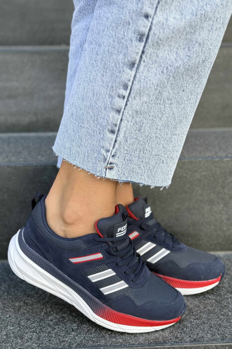 PLATFORM LACING RUNNING WOMEN SNEAKERS BLUE/BLU - 1