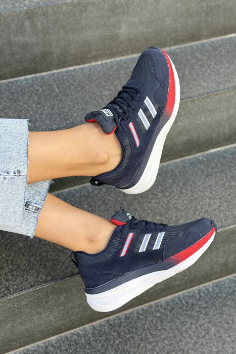 PLATFORM LACING RUNNING WOMEN SNEAKERS BLUE/BLU - 3