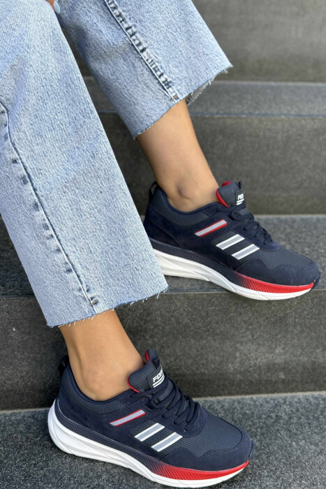 PLATFORM LACING RUNNING WOMEN SNEAKERS BLUE/BLU - 2