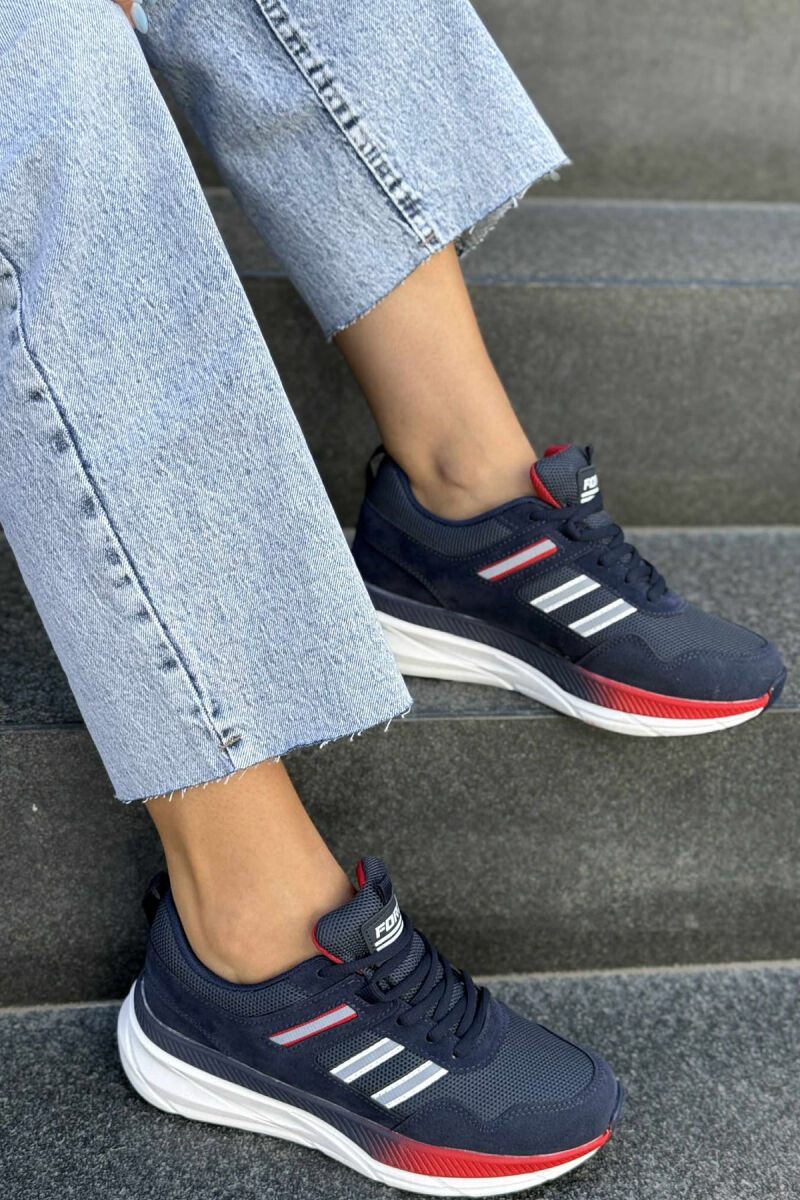 PLATFORM LACING RUNNING WOMEN SNEAKERS BLUE/BLU - 2