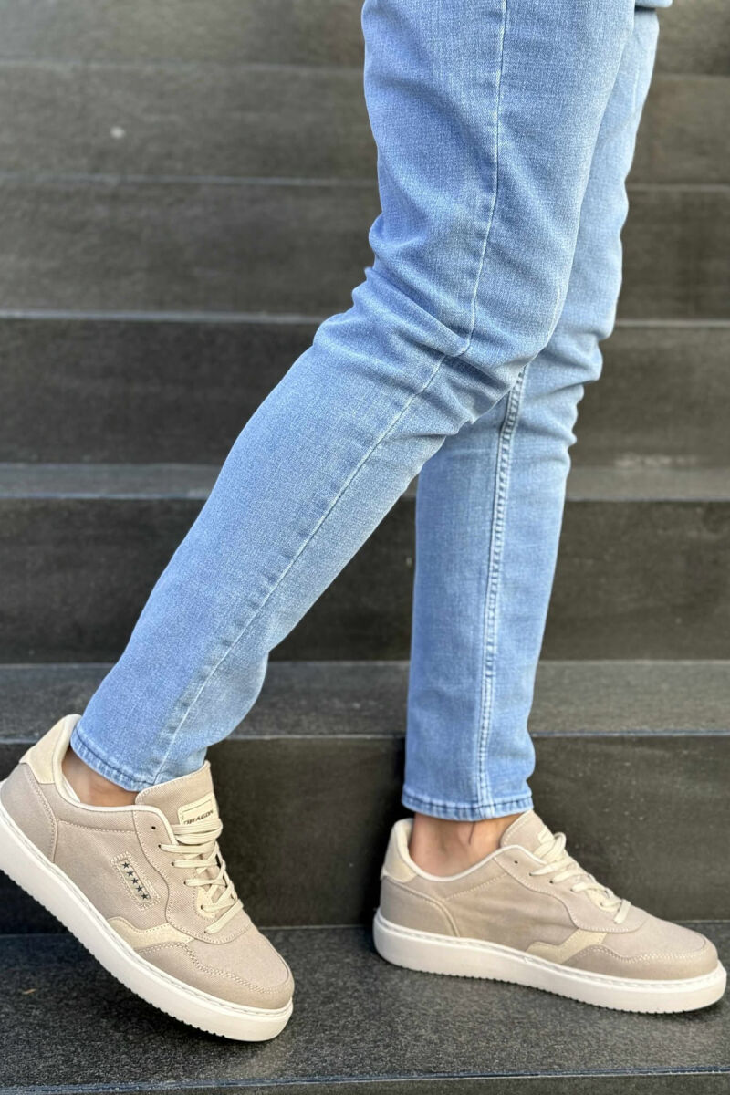 PLATFORM STARS DESIGNED SIMPLE MEN SNEAKERS BEIGE/BEZHE - 3