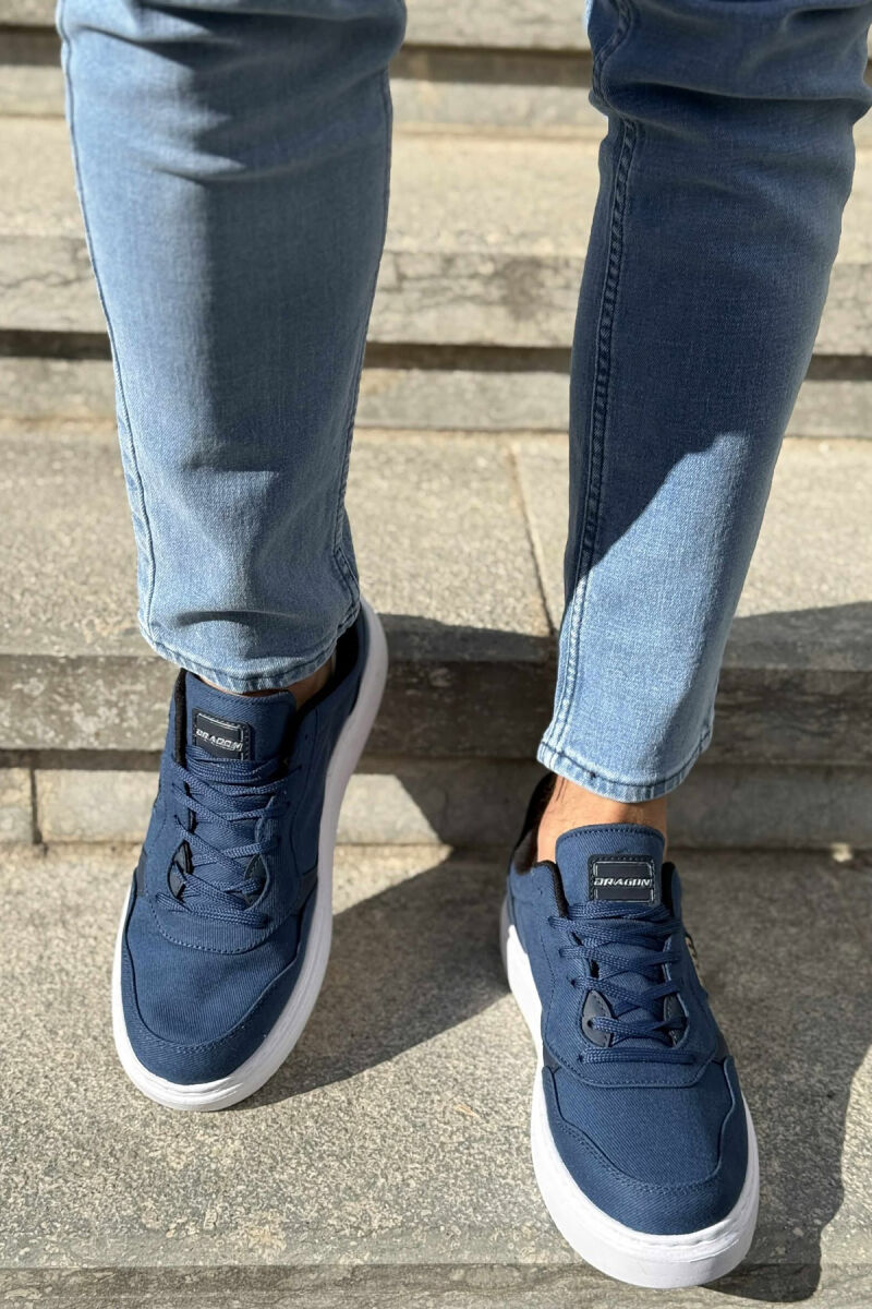 PLATFORM STARS DESIGNED SIMPLE MEN SNEAKERS BLUE-WHITE/BLBA - 2