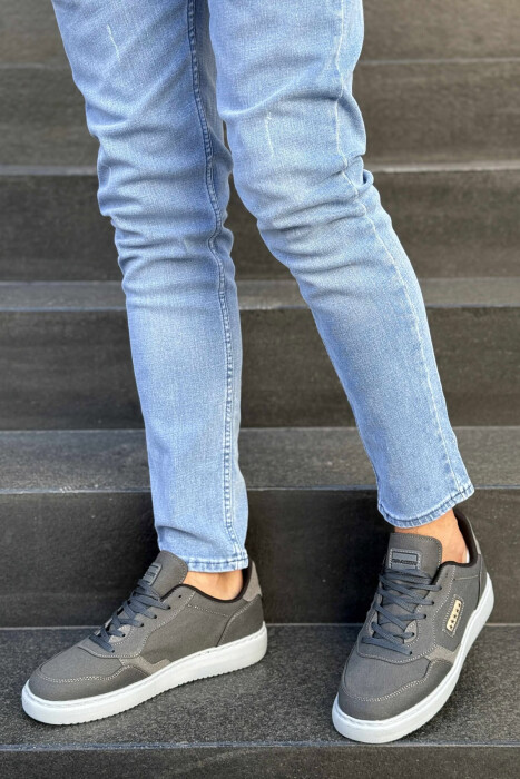 PLATFORM STARS DESIGNED SIMPLE MEN SNEAKERS GREY/GRI 