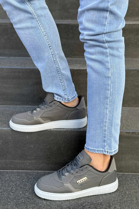PLATFORM STARS DESIGNED SIMPLE MEN SNEAKERS GREY/GRI - 2