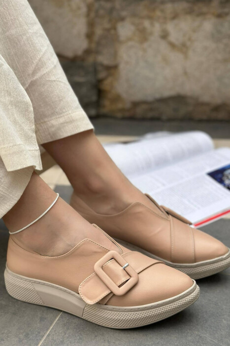 PLATFORME WOMEN SHOES BEIGE/BEZHE - KLAUDIO FASHION