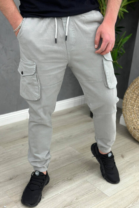 POCKET MEN CARGO PANTS GREY/GRI 