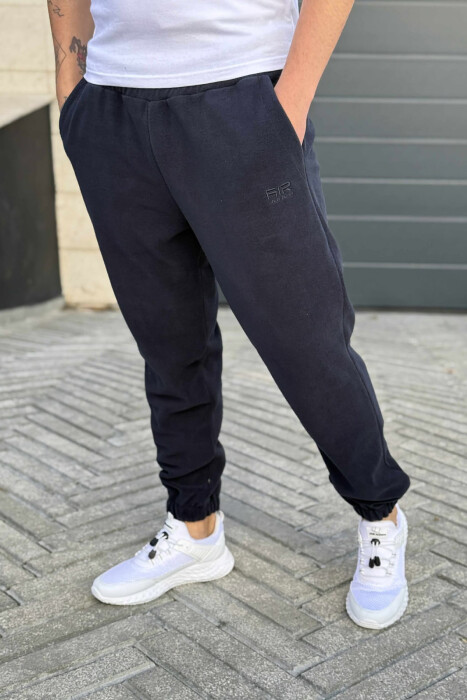 POLAR ONE COLOR MEN JOGGERS DARK BLUE/BEE - KLAUDIO FASHION