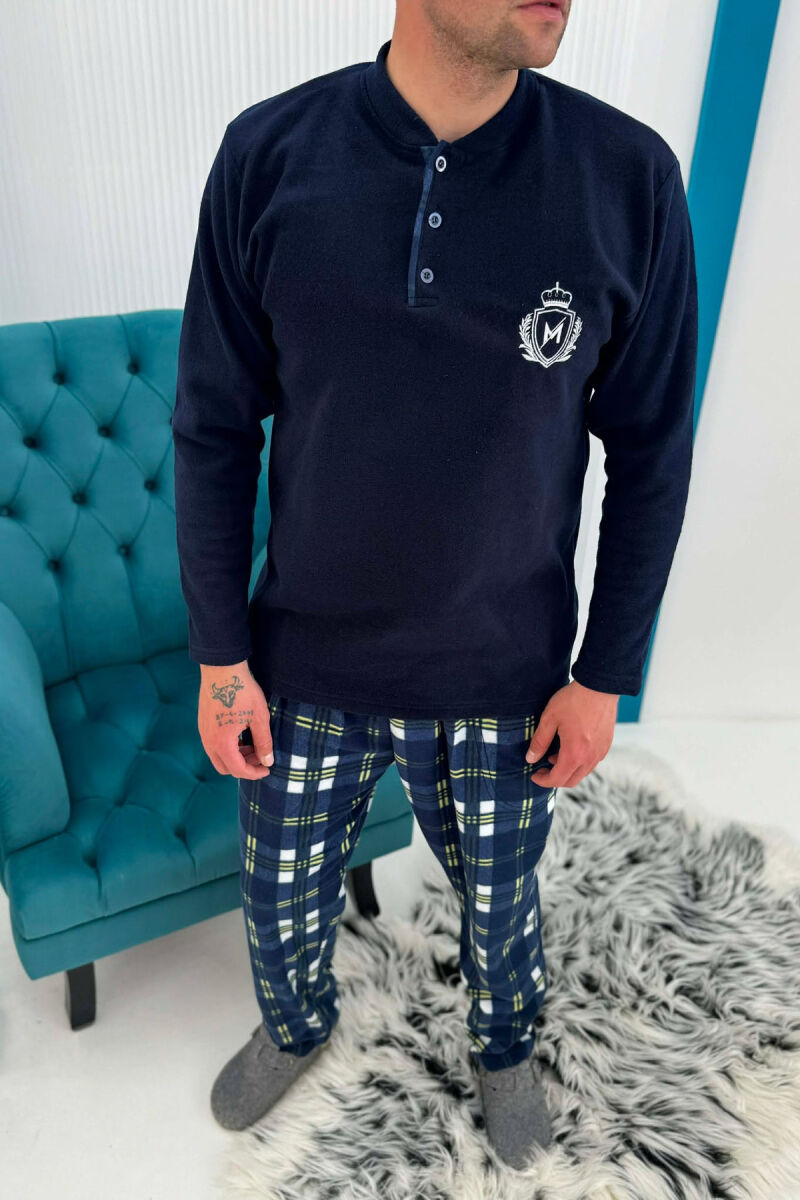 POLAR SWEATSHIRT+ SWEATPANTS MEN PYJAMAS DARK BLUE/BEE - 4