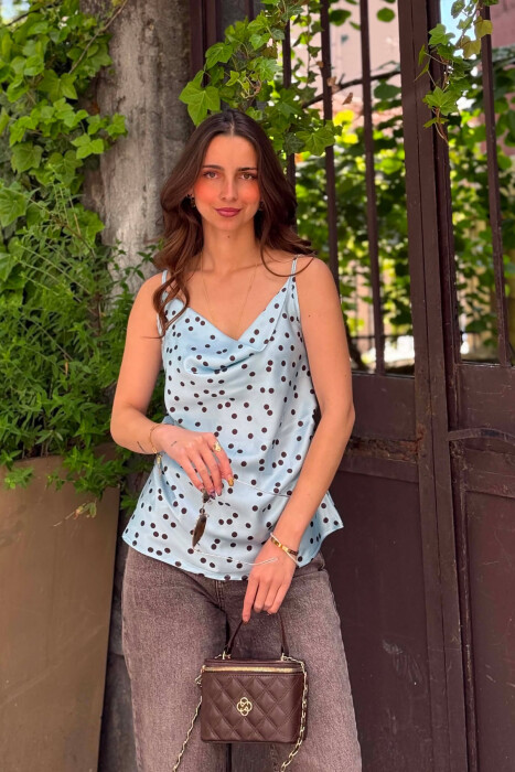 KANTJERE ME DIZAJN POLKA DOTS PER FEMRA NE NGJYRE BOJEQIELLI - KLAUDIO FASHION
