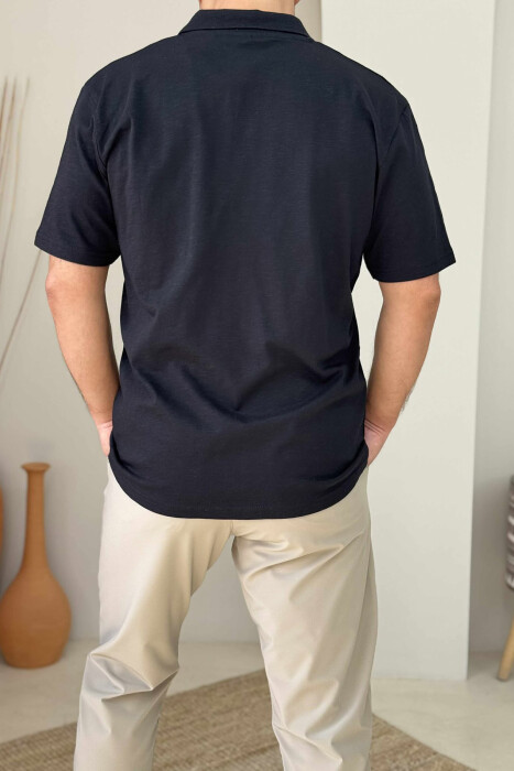 POLO NECK SIMPLE MEN T-SHIRT BLACK/ E ZEZE - 4