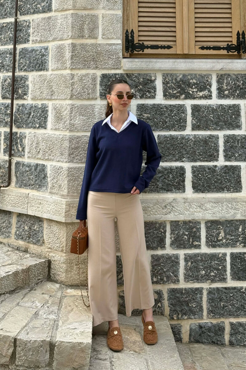 POLO NECK WOMAN SWEATSHIRT BLUE/BLU - 3