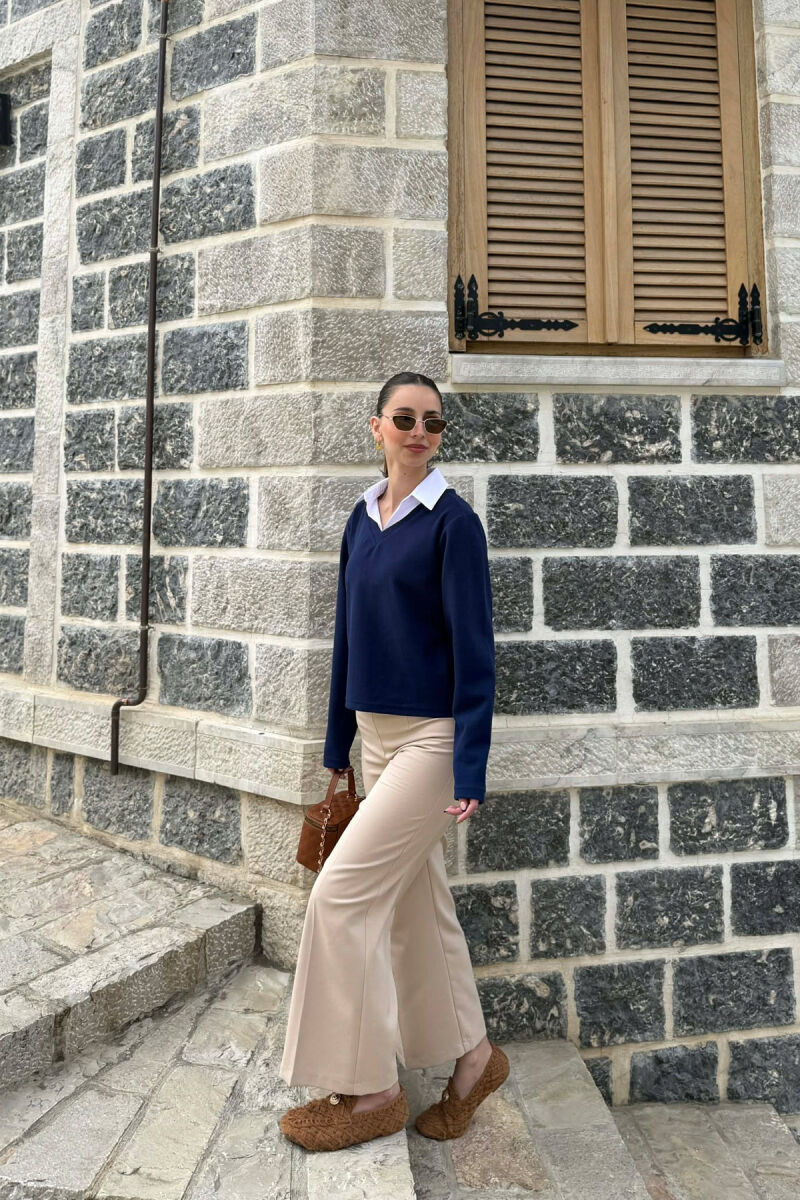 POLO NECK WOMAN SWEATSHIRT BLUE/BLU - 4