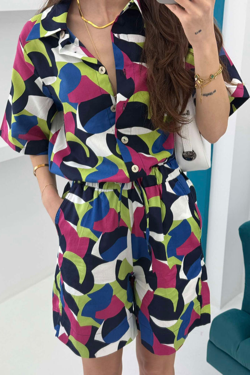 PRINTED PATTERN SHORT+SHIRT WOMEN SET MULTIPLE/SHNGJ - 5