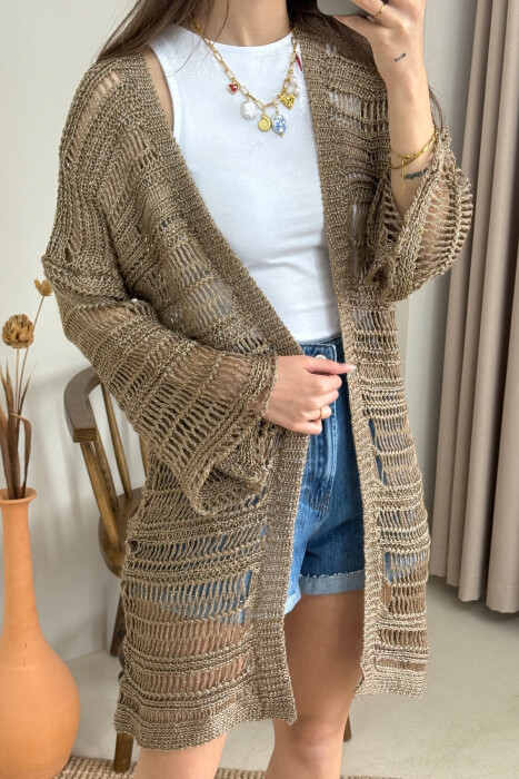 PULOVËR E THURRUR PËR FEMRA NË NGJYRËN KAFE - 3