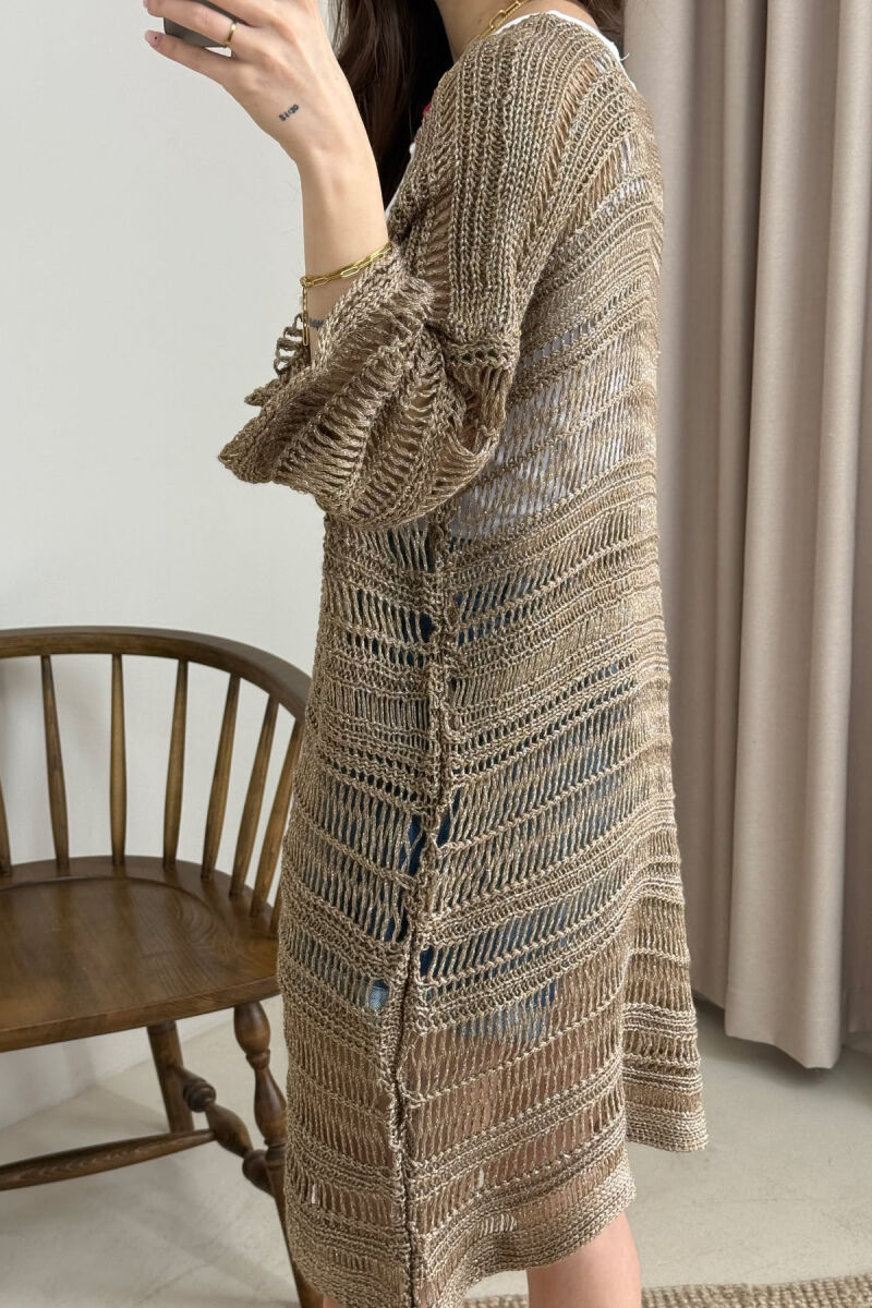 PULOVËR E THURRUR PËR FEMRA NË NGJYRËN KAFE - 4