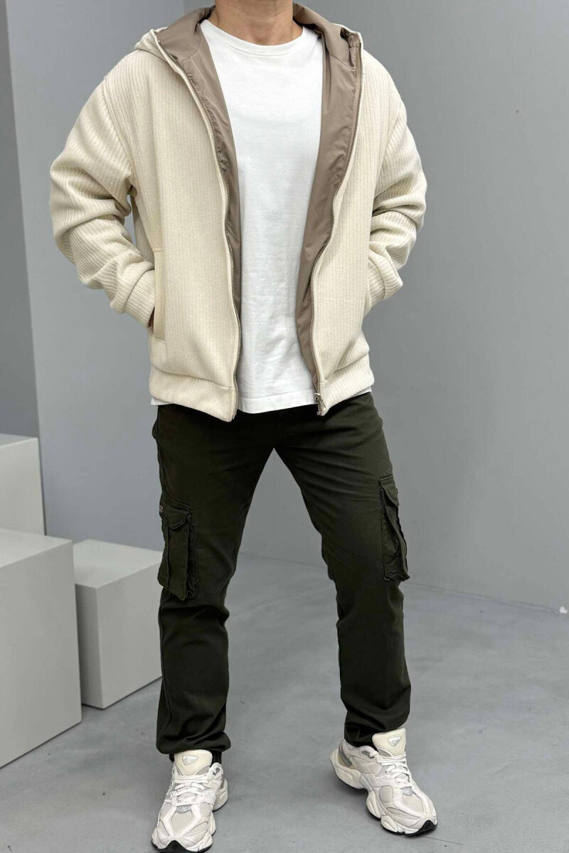 REGULAR ONE COLOR CARGO MEN PANTS GREEN/JESHILE - 1