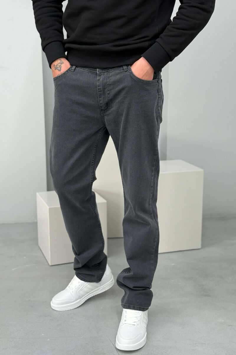 REGULAR ONE COLOR MEN JEANS DARK GREY/GEE - 2