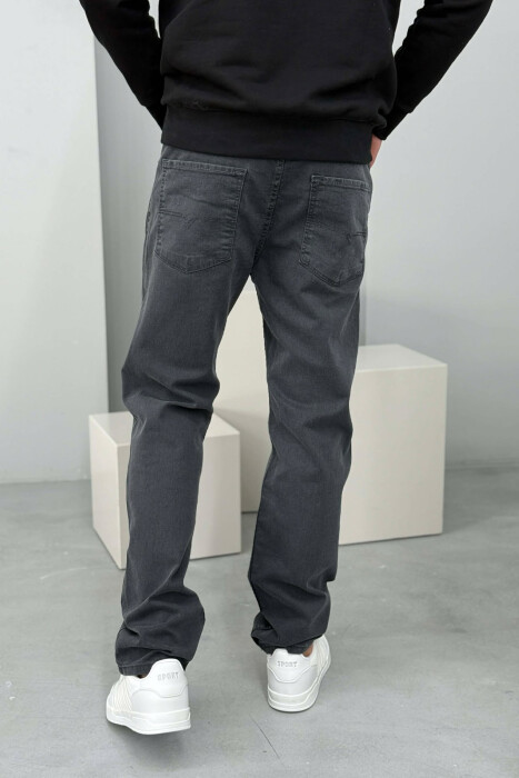 REGULAR ONE COLOR MEN JEANS DARK GREY/GEE - 4
