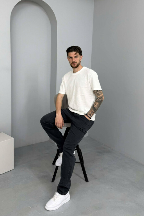 REGULAR ONE COLOR MEN JEANS DARK GREY/GEE - 3