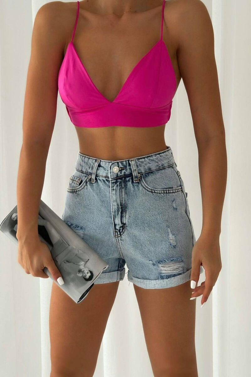 RIPED WOMAN SHORT JEANS LIGHTBLUE/BZ - 2