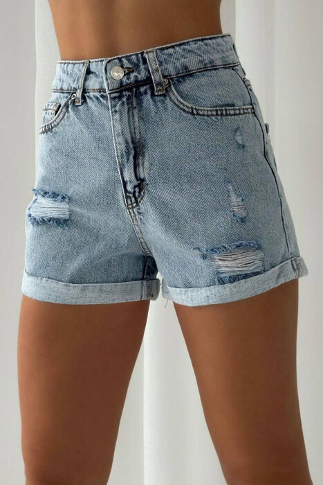 RIPED WOMAN SHORT JEANS LIGHTBLUE/BZ - 3