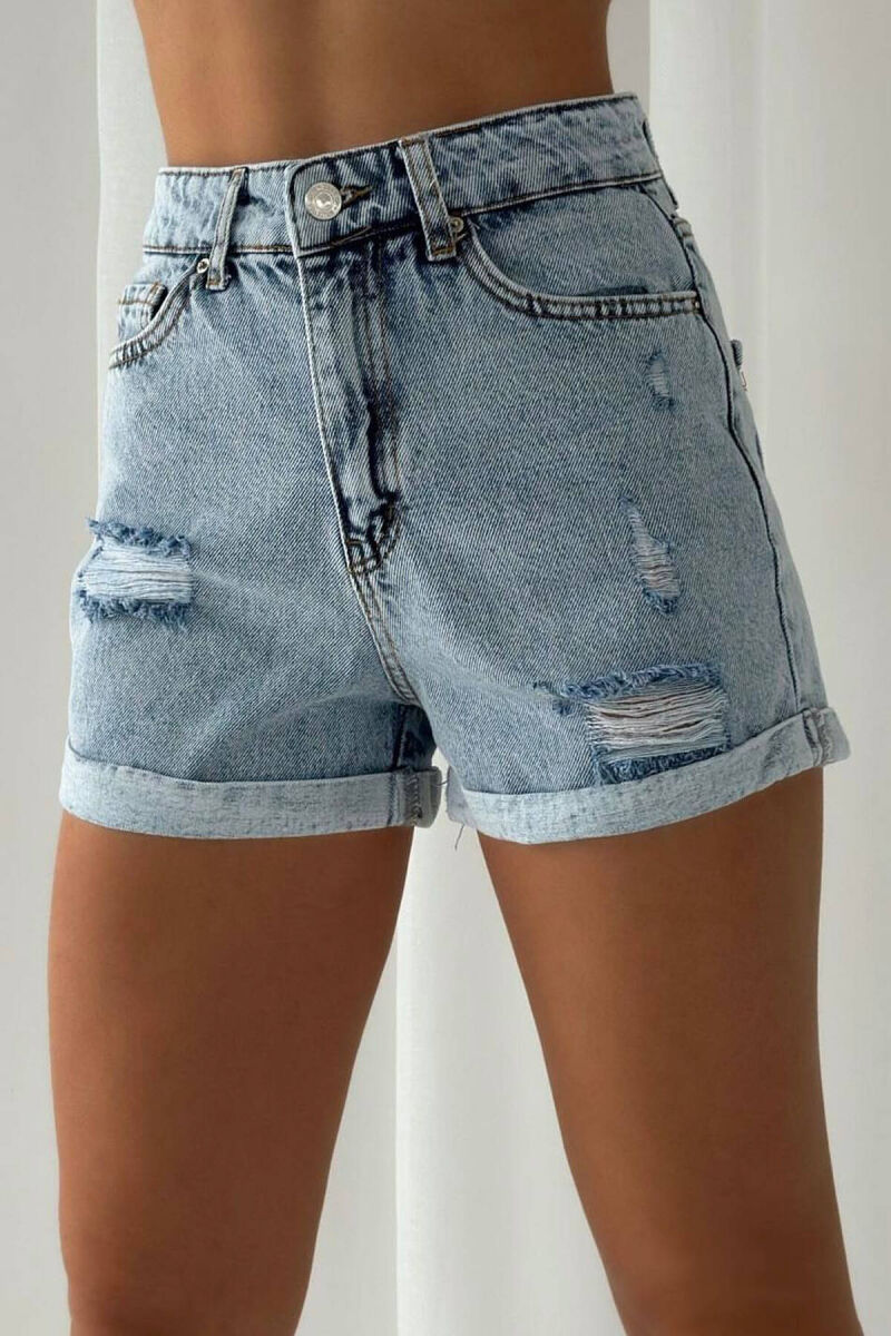 RIPED WOMAN SHORT JEANS LIGHTBLUE/BZ - 3