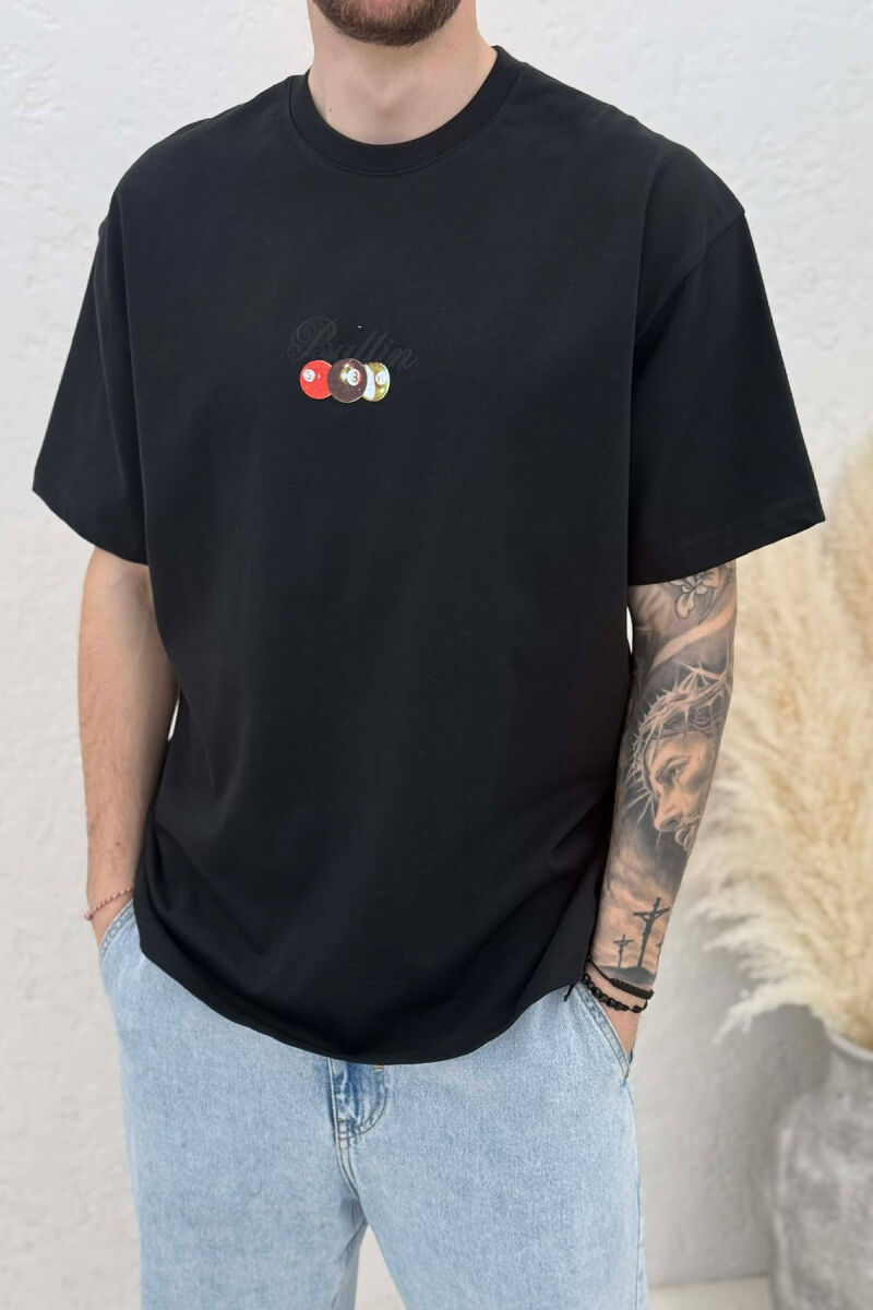 ROUND NECK BACK IMAGE MEN T-SHIRT BLACK/ E ZEZE - 2