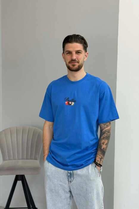 ROUND NECK BACK IMAGE MEN T-SHIRT BLUE/BLU 