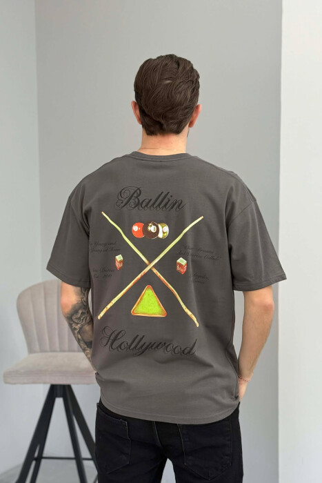 ROUND NECK BACK IMAGE MEN T-SHIRT DARK GREY/GEE - 4