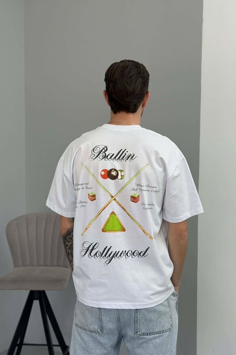 ROUND NECK BACK IMAGE MEN T-SHIRT WHITE-E BARDHE - 4