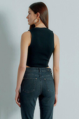 ROUND NECK LACY WOMAN TOP BLACK/ E ZEZE - 2