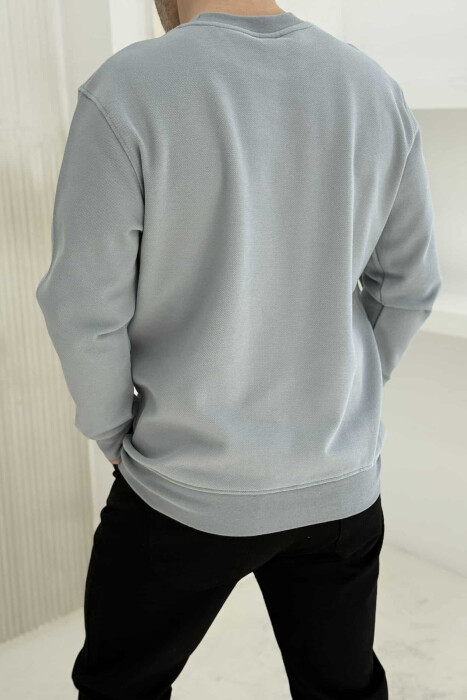 ROUND NECK ONE COLOR MEN SWEATSHIRT LIGHT GREY/GZ - 3