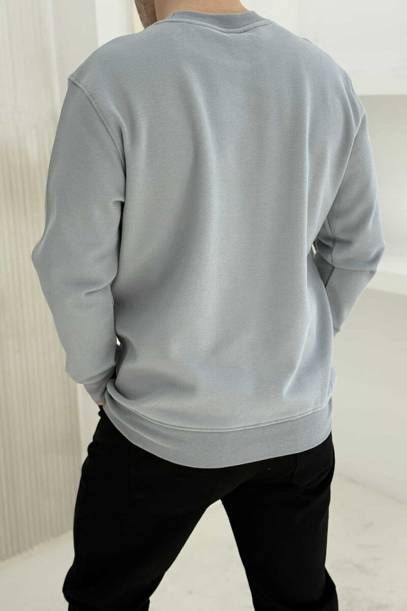 ROUND NECK ONE COLOR MEN SWEATSHIRT LIGHT GREY/GZ - 3