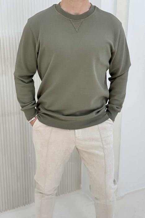 ROUND NECK ONE COLOR MEN SWEATSHIRT MINT/MENTE 