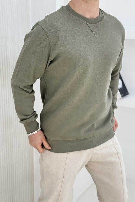 ROUND NECK ONE COLOR MEN SWEATSHIRT MINT/MENTE - 2