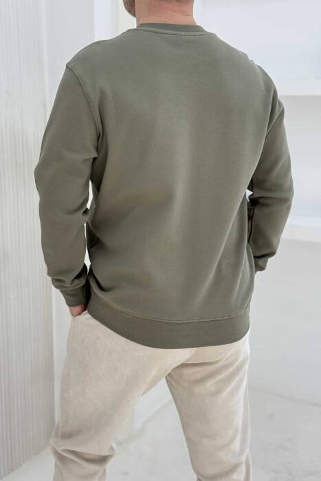 ROUND NECK ONE COLOR MEN SWEATSHIRT MINT/MENTE - 3