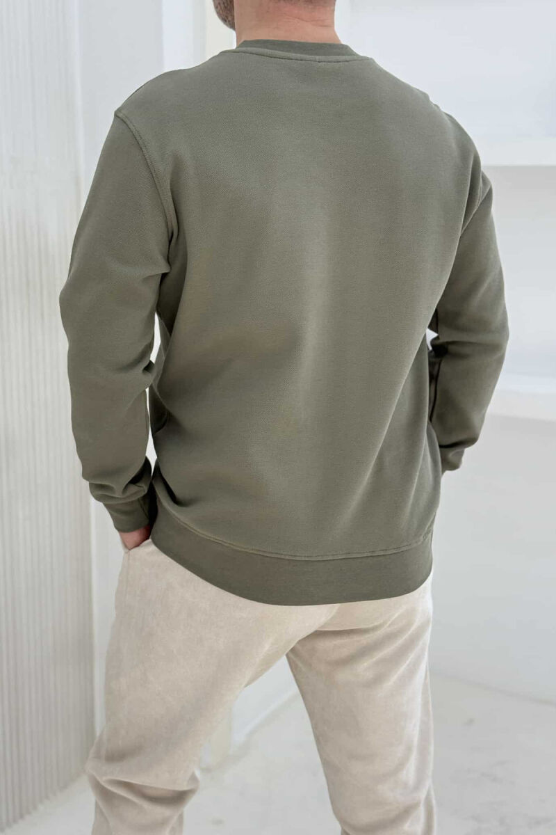 ROUND NECK ONE COLOR MEN SWEATSHIRT MINT/MENTE - 3