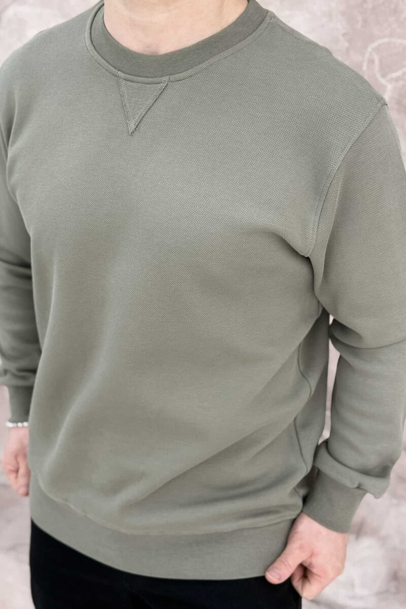 ROUND NECK ONE COLOR MEN SWEATSHIRT MINT/MENTE - 5