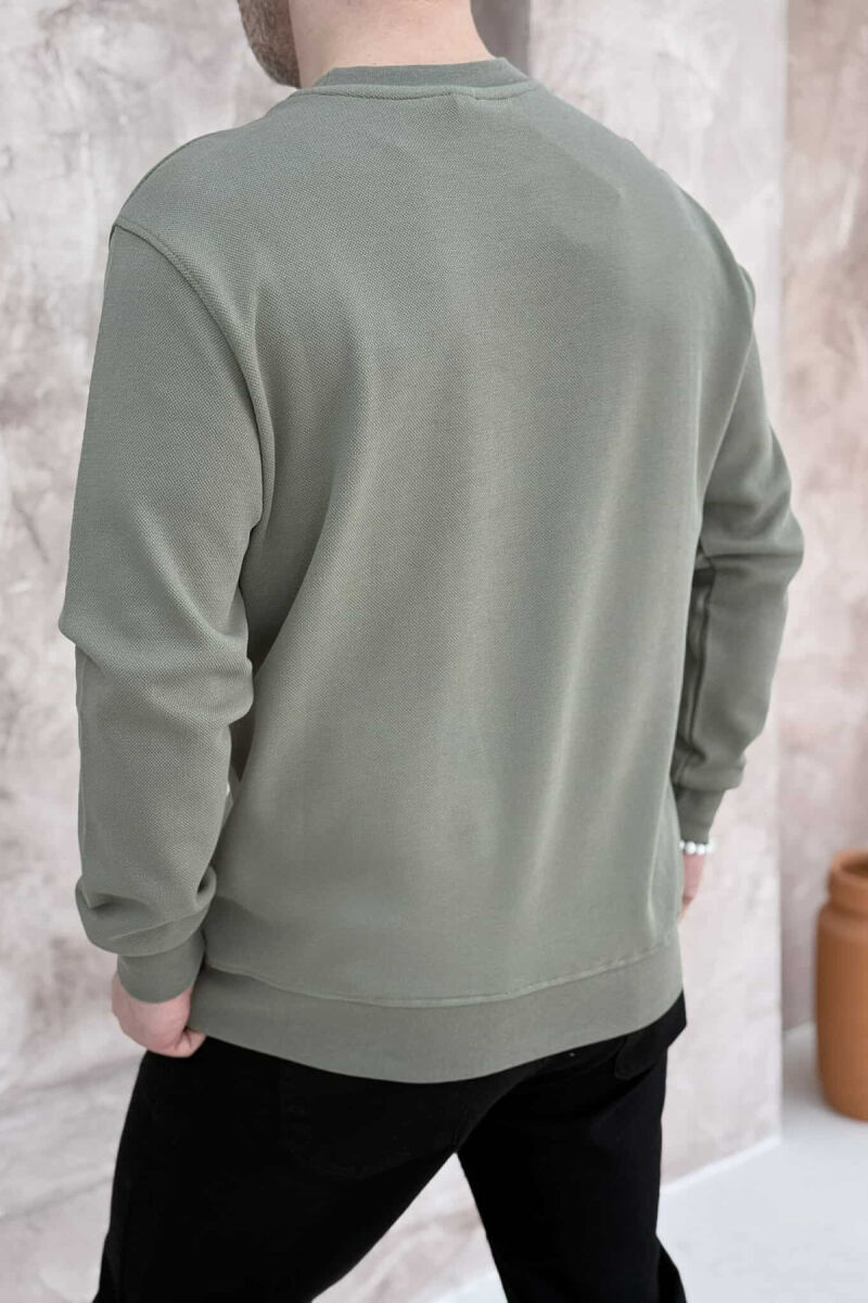 ROUND NECK ONE COLOR MEN SWEATSHIRT MINT/MENTE - 6