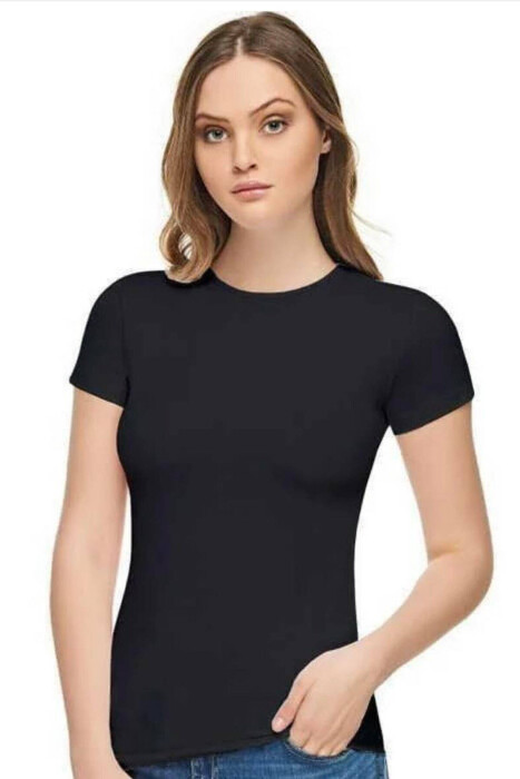 ROUND NECK SHORT SLEEVE BLOUSE WOMAN BLACK/ E ZEZE - 4