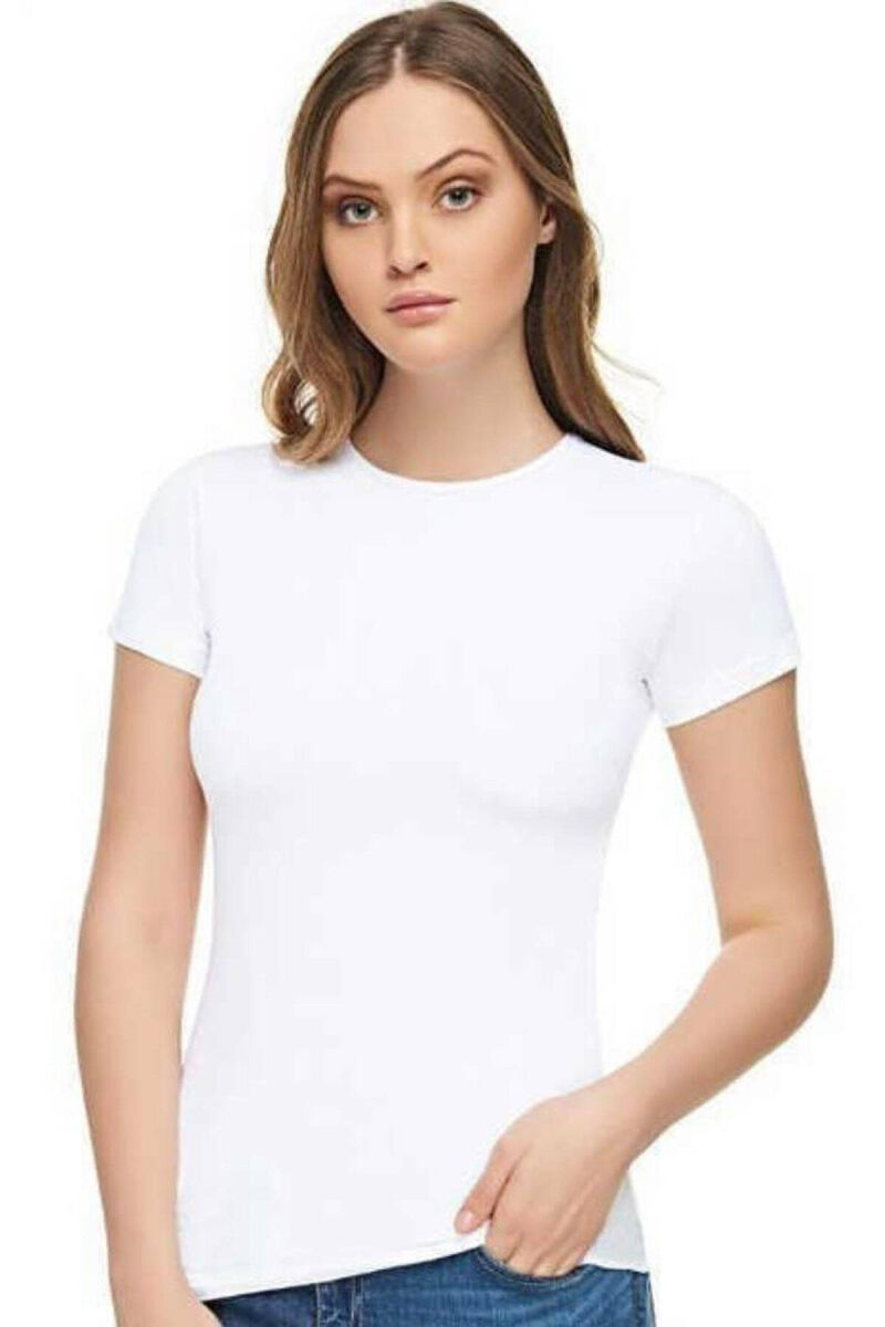 ROUND NECK SHORT SLEEVE BLOUSE WOMAN WHITE-E BARDHE - 4