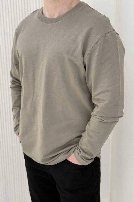 ROUND NECK SIMPLE MEN SWEATSHIRT MINT/MENTE 