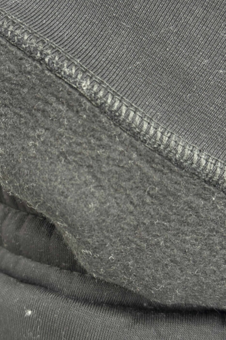 ROUND NECK SWEATSHIRT+JOGGERS FLUFFY MEN SET BLACK/ E ZEZE - 4