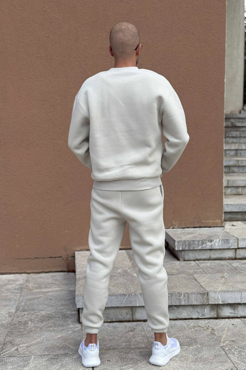 ROUND NECK SWEATSHIRT+JOGGERS FLUFFY MEN SET BRIGHT GREY/GRI E SHNDRITSHME - 5