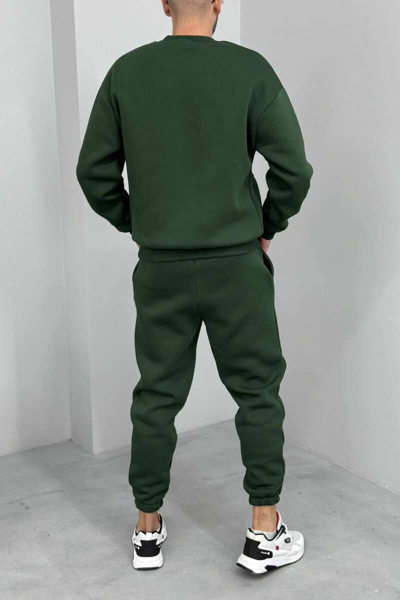 ROUND NECK SWEATSHIRT+JOGGERS FLUFFY MEN SET GREEN FOREST/JESHILE PYLLI - 5