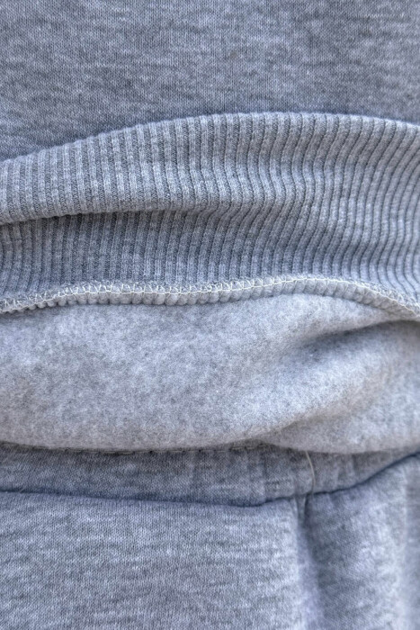ROUND NECK SWEATSHIRT+JOGGERS FLUFFY MEN SET GREY/GRI - 3
