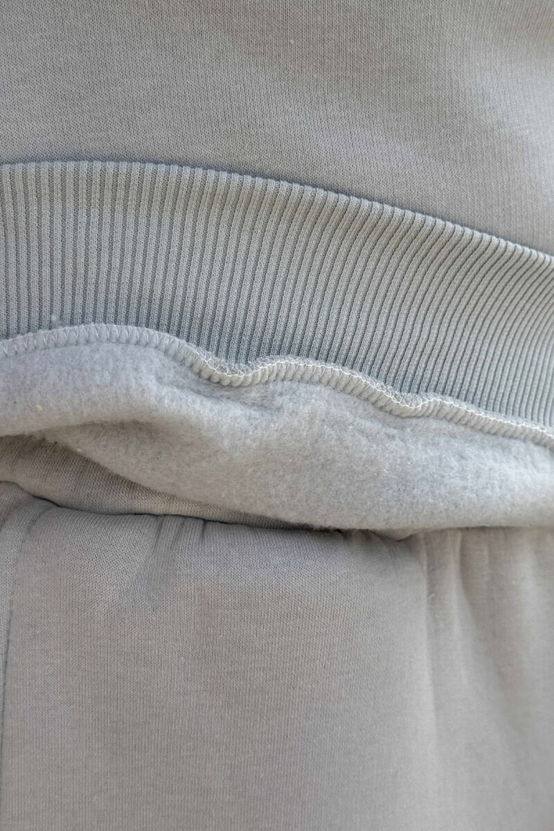 ROUND NECK SWEATSHIRT+JOGGERS FLUFFY MEN SET LIGHT GREY/GZ - 3