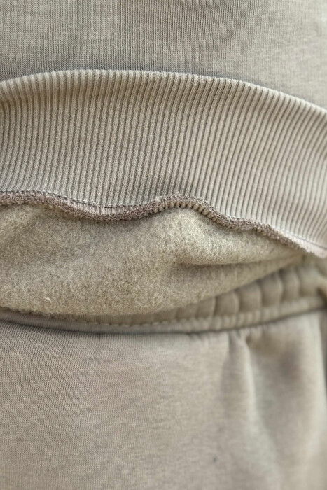 ROUND NECK SWEATSHIRT+JOGGERS FLUFFY MEN SET OLIVE/ULLI - 3