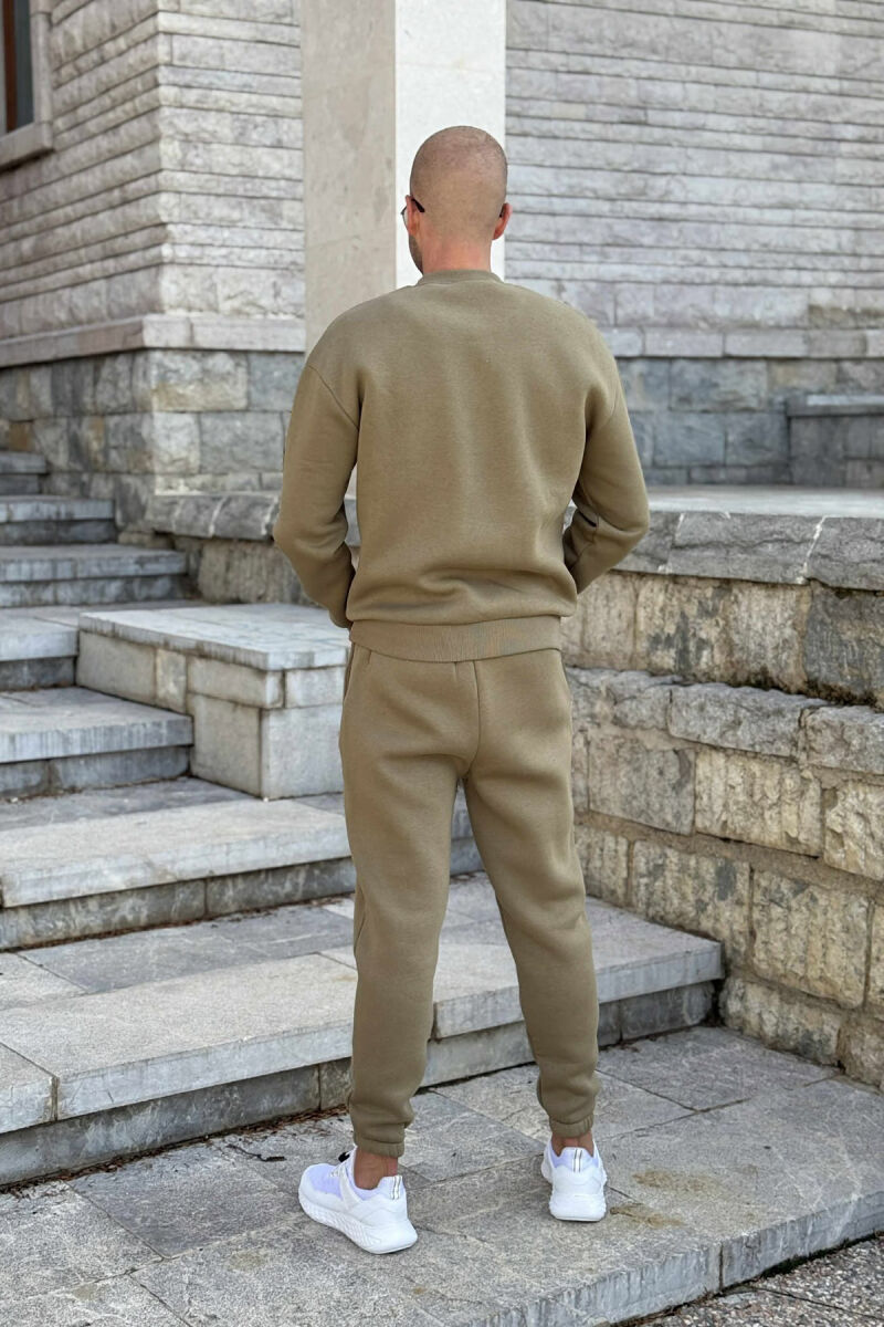 ROUND NECK SWEATSHIRT+JOGGERS FLUFFY MEN SET OLIVE/ULLI - 5